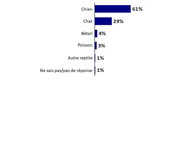 Graphique 11 : Type d'animal de compagnie envisagé. La version textuelle suit.
