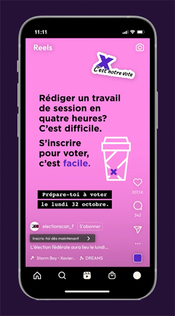 Message destiné aux médias sociaux