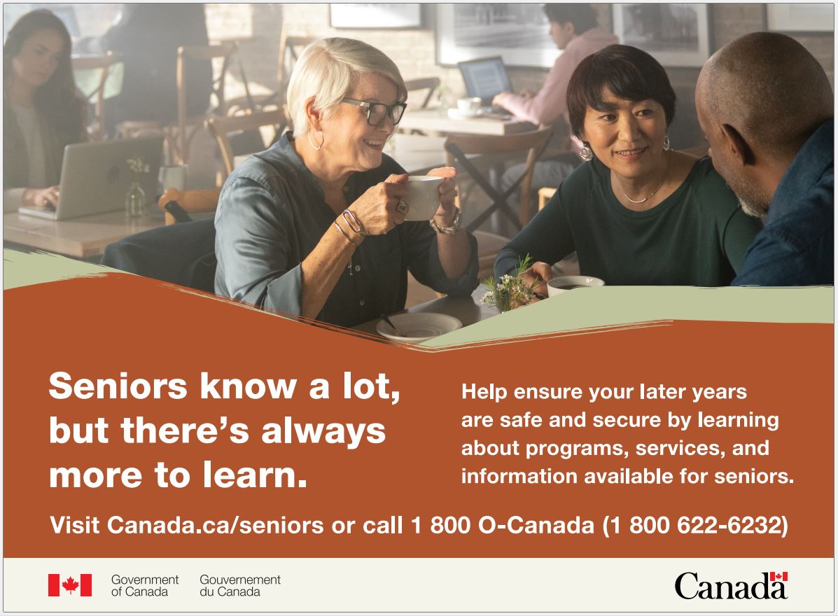 Seniors in a café. Text version below.