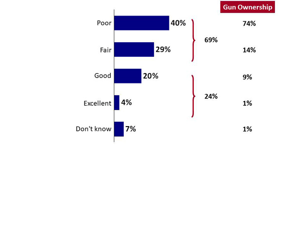 Chart 9: Perceived GC Performance in Addressing Gun-related Violence. Text version below.