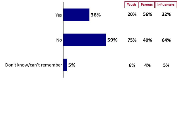 Chart 14: Speaking with Youth about Gangs. Text version below.